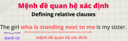 Defining relative clause
