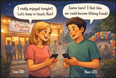 tại sự kiện từ thiện vui vẻ